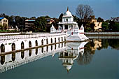Kathmandu - Rani Pokhari (the pond of the queen) with the small white temple dedicated to Shiva.