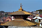 Pashupatinath Temple (Deopatan) - The temple is the specimen of the Nepalese pagoda style, the two tiered roof is covered with copper.