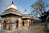 Pashupatinath Temple (Deopatan) - above the east banks of the river, the eleven great shivalaya (lingam shelters) erected in honour of widows who committed sati.