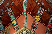 Pashupatinath Temple (Deopatan) - the southernmost courtyard of the complex, the small pagoda temple of Nawa Durga with brightly coloured roof strut.