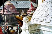 Pashupatinath Temple (Deopatan) - large Nandi bull statue in front of the western door of the temple.