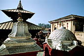 Pashupatinath Temple (Deopatan) - the copper roofs of the main temple seen from a nearby platform.