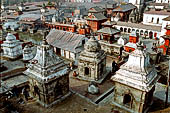 Pashupatinath Temple (Deopatan) - the Ghats viewed from the shivalaya (lingam shelters) on the east bank of the Bagmati.