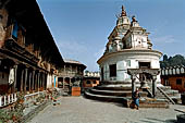 Pashupatinath Temple (Deopatan) - the oval white stucco  Raj Rajeshwari temple inside the southernmost courtyard of the complex.