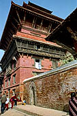 Patan Durbar Square - The immense Dejutaleju Temple towering above the Royal Palace walls. 