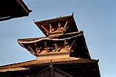 Patan Durbar Square - Bhimsen temple, detail of the multiple storied roof. 