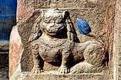 Swayambhunath Stupa - detail of the statue of Aksobhya near the temple of Santipura.