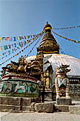 Swayambhunath stupa - The great vajra (dorje), at the top of the stairway ascending the hill.