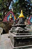 The start of the devotional ascent to the Swayambhunath hill, the gateway give access to the pilgrims ascending the 365 steps.