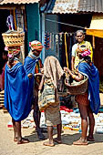 Orissa Koraput district - People of the Bonda tribe at the Ankadeli marketplace.