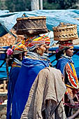 Orissa Koraput district - People of the Bonda tribe at the Ankadeli marketplace.