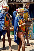 Orissa Koraput district - People of the Bonda tribe at the Ankadeli marketplace.