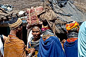 Orissa Koraput district - People of the Bonda tribe at the Ankadeli marketplace.