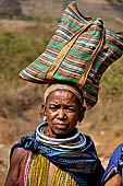 Orissa Koraput district - People of the Bonda tribe at the Ankadeli marketplace.