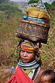 Orissa Koraput district - People of the Bonda tribe at the Ankadeli marketplace.