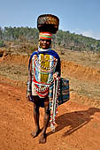 Orissa Koraput district - People of the Bonda tribe at the Ankadeli marketplace.