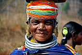 Orissa Koraput district - People of the Bonda tribe at the Ankadeli marketplace.