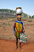 Orissa Koraput district - People of the Bonda tribe at the Ankadeli marketplace.