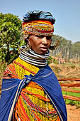 Orissa Koraput district - People of the Bonda tribe at the Ankadeli marketplace.