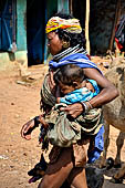 Orissa Koraput district - People of the Bonda tribe at the Ankadeli marketplace.