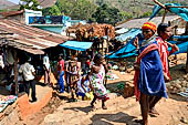 Orissa Koraput district - People of the Bonda tribe at the Ankadeli marketplace.