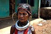 Orissa Koraput district - Gabada  woman at the Ankadeli marketplace. Gabada tribe is reckoned as one of the oldest tribes in India.