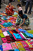 Orissa - Bhubaneswar, pilgrims, mendicants and colourful stalls near Lingaraja.