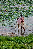 Orissa - Bhubaneswar, Bindu Sagar the large devotional tank.