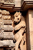 Orissa - Bhubaneswar, Brahmesvara temple. Image of vyala rampant lion.