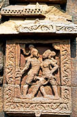 Orissa - Bhubaneswar, Brahmesvara temple. North-West Subsidiary Shrine, erotic couple