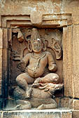 Orissa - Bhubaneswar, Brahmesvara temple. Sculpture of Yama seated upon his buffalo.