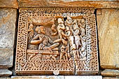 Orissa - Bhubaneswar, Brahmesvara temple. Image of sikshadana motif with a guru instructing his disciples.