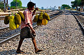 Orissa Rayagada district - the market of Chatikona. Jackfruit seller.