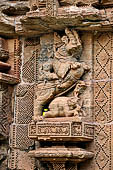 Orissa - Bhubaneswar, Chitrakarini Temple. Sculpture of vyala dragon