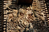 Orissa - Bhubaneswar, Chitrakarini Temple. Bho decorative motifs of the deul.