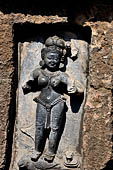 Hirapur - the Sixtyfour Yoginis Temple, Yogini n 53 (clockwise), two armed figure standing on a parrot.