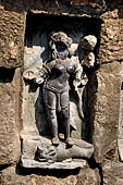 Hirapur - the Sixtyfour Yoginis Temple, Yogini n 58 (clockwise), two armed Ganga figure standing on a makara with a full blown lotus on her back.