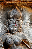 Hirapur - the Sixtyfour Yoginis Temple, head detail of Yogini n 37 (clockwise).