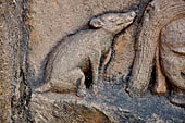 Hirapur - the Sixtyfour Yoginis Temple, detail of the pedestal of Katyayani n 9 (clockwise).