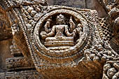 Konarak - Orissa. The Sun Temple, details of the twelve pairs of the great wheels arrayed along the platform.  