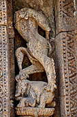 Konarak - Orissa. The Sun Temple, vyala decoration of the tower 