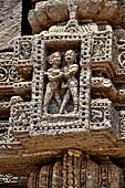 Konarak - Orissa. The Sun Temple, decorations of the platform. 