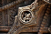 Konarak - Orissa. The Sun Temple, details of the twelve pairs of the great wheels arrayed along the platform.  