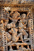 Konarak - Orissa. The Sun Temple, decorations of the platform. 