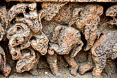 Orissa - Konarak - The Sun Temple. The frieze which runs continously all  around the base of the temple platform, decorated with more than ten thousands elephants .  