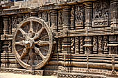 Konarak - Orissa. The Sun Temple, the richly decorated 4 m high platform of the jagamohana-deul complex. 