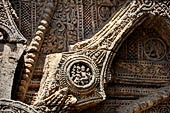 Konarak - Orissa. The Sun Temple, details of the twelve pairs of the great wheels arrayed along the platform.  