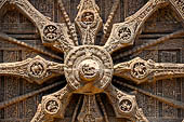 Konarak - Orissa. The Sun Temple, details of the twelve pairs of the great wheels arrayed along the platform.  