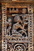 Konarak - Orissa. The Sun Temple, decorations of the platform. 