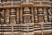 Konarak - Orissa. The Sun Temple, decorations of the platform. 